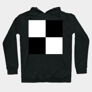 Black and White Checkerboard Squares Hoodie